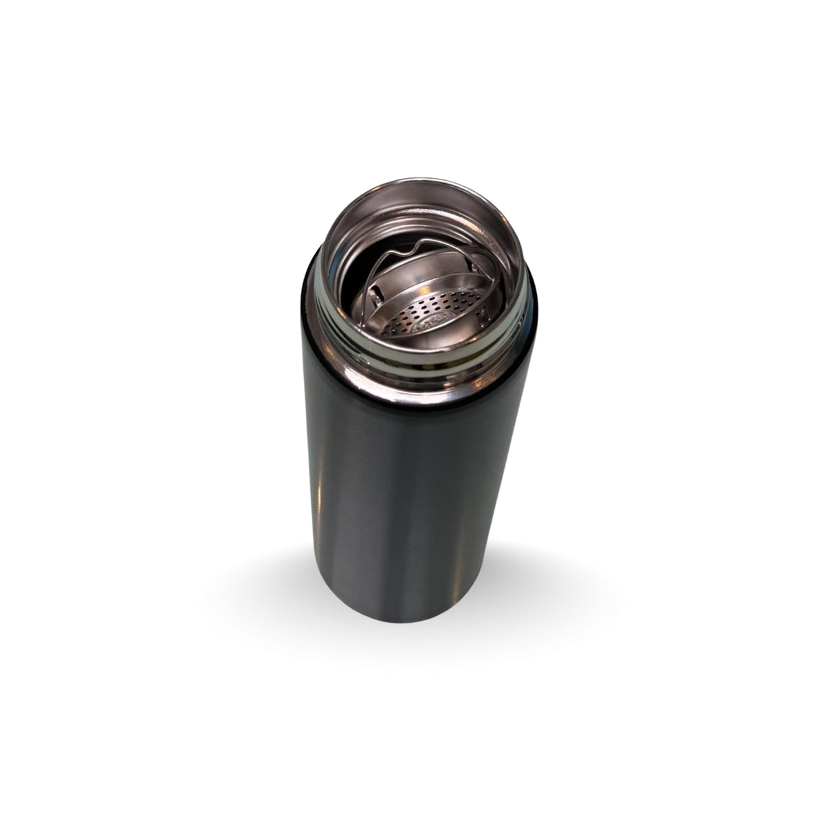 Black smart water bottle with lid