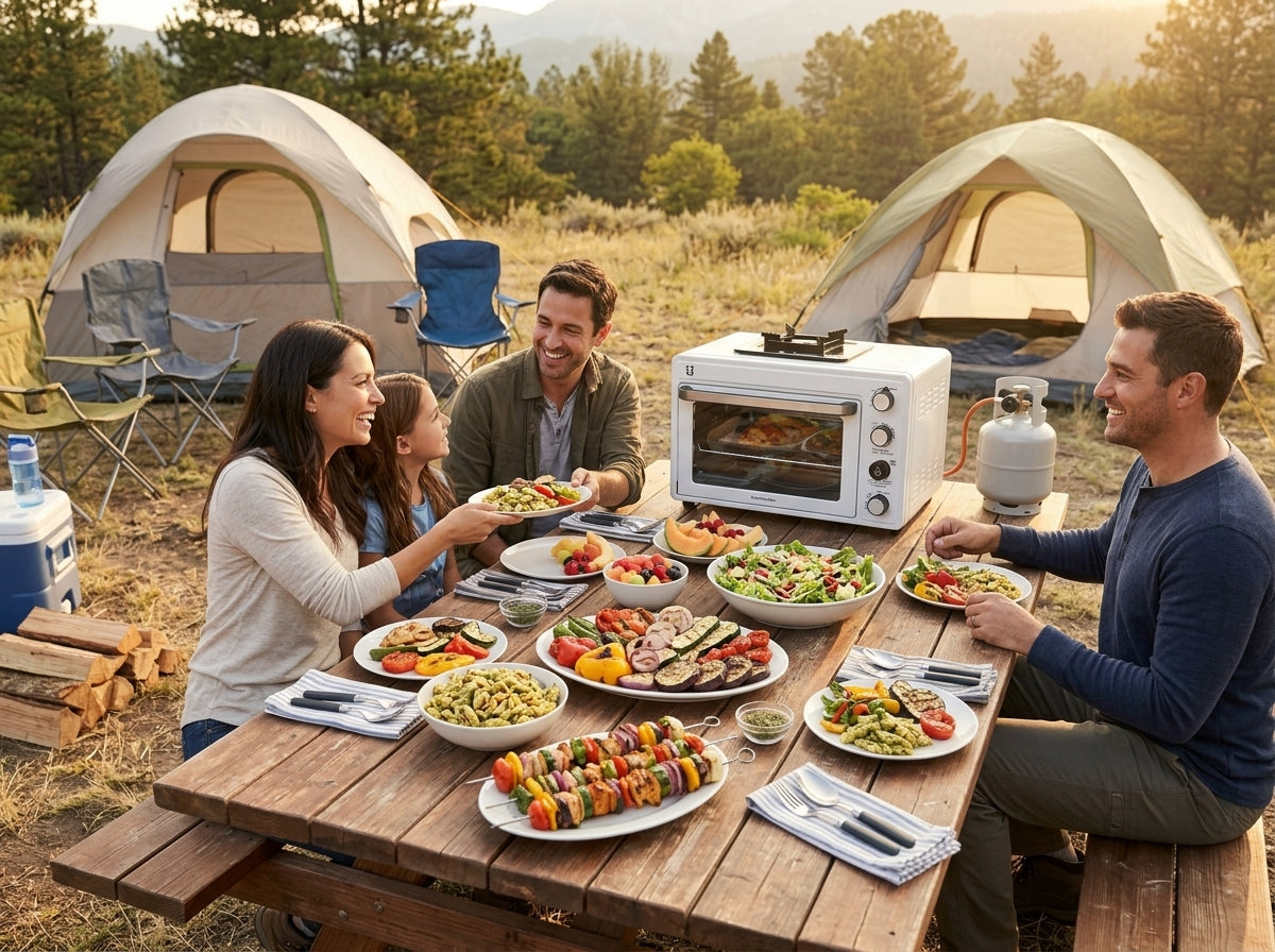 An oven and stove combined