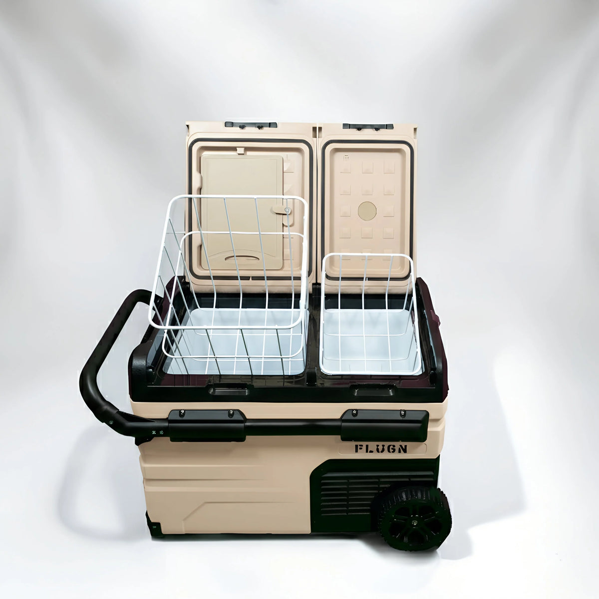Portable fridge with dual compartment 